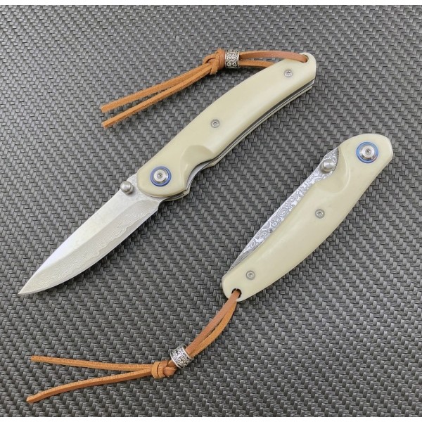 Damascus Steel Folding Ball Bearing System Pocket Knife Camping Knife BS25-1018