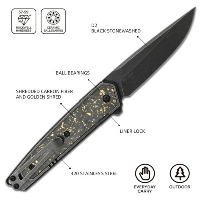 D2 Steel Folding Ball Bearing System Pocket Knife Camping Knife BS25-1054